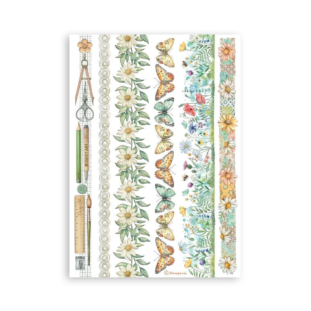 Washi pad - Daisy Art - 5 - Stamperia - Tidformera