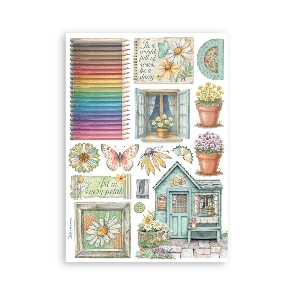 Washi pad - Daisy Art - 4 - Stamperia - Tidformera