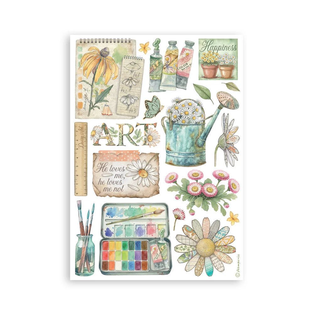 Washi pad - Daisy Art - 2 - Stamperia - Tidformera