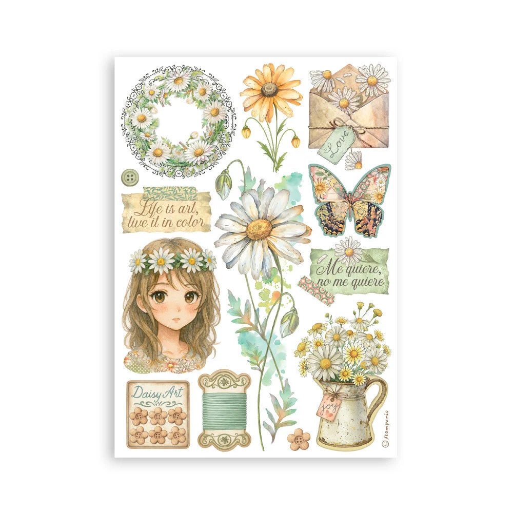 Washi pad - Daisy Art - 7 - Stamperia - Tidformera