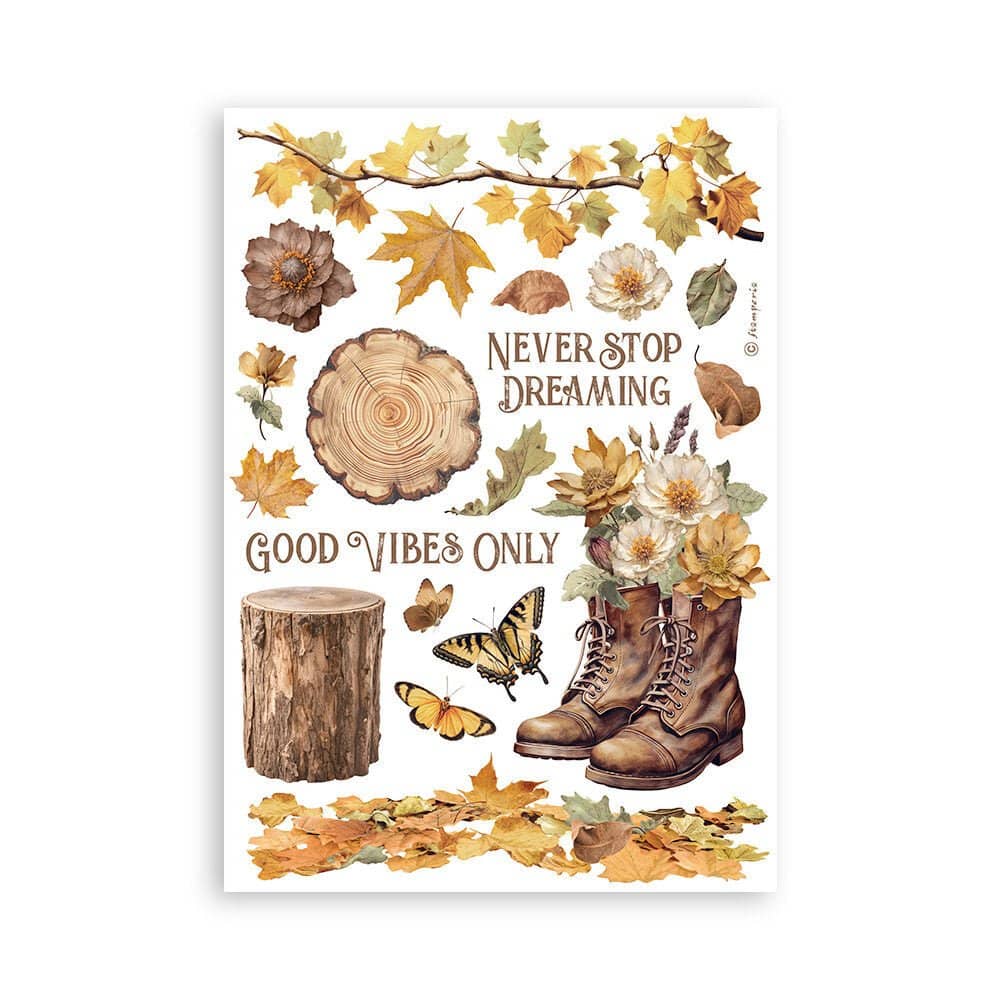 Washi pad - Golden Harmony - 3 - Stamperia - Tidformera