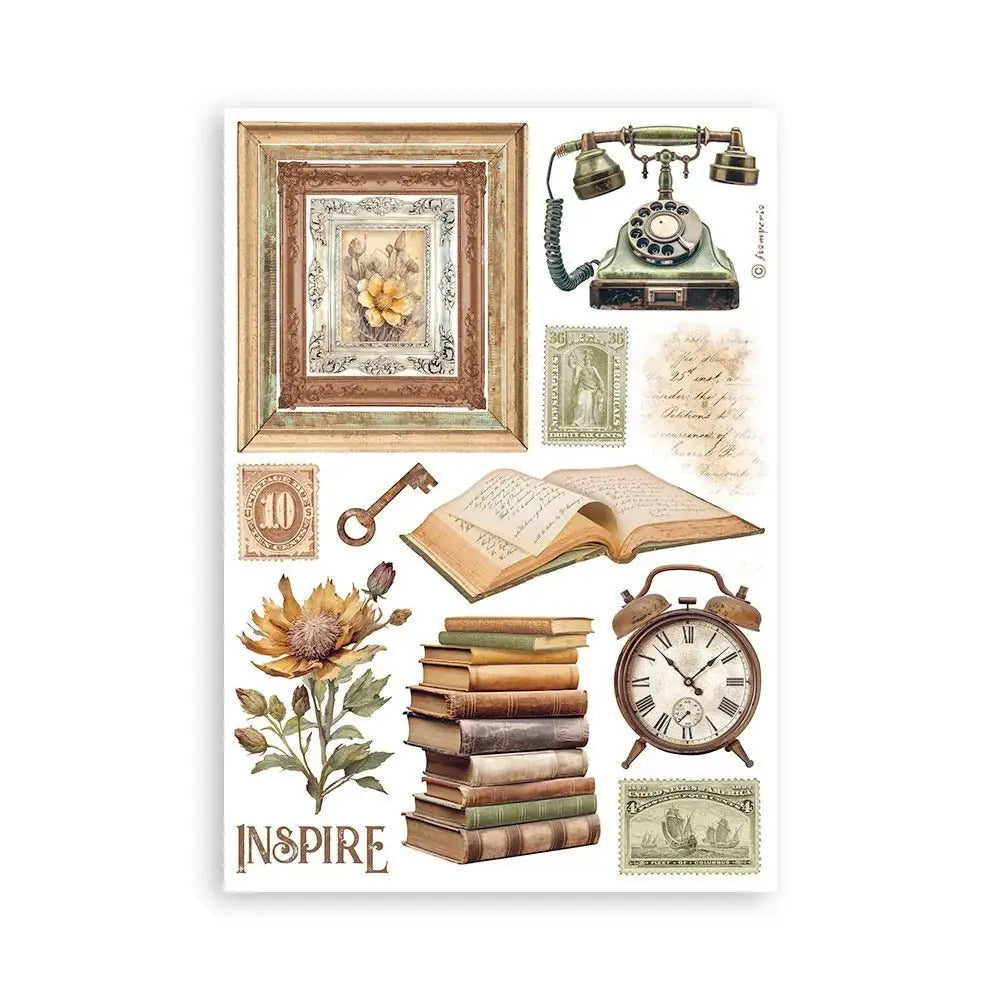 Washi pad - Golden Harmony - 4 - Stamperia - Tidformera