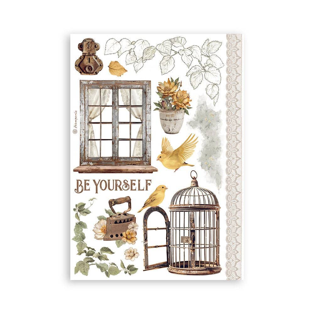 Washi pad - Golden Harmony - 5 - Stamperia - Tidformera