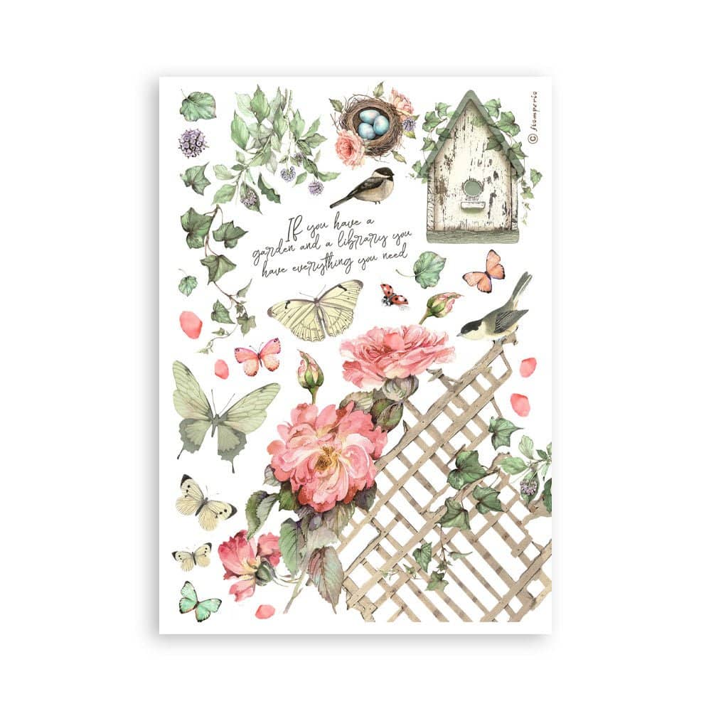 Washi pad - House of Roses - 5 - Stamperia - Tidformera