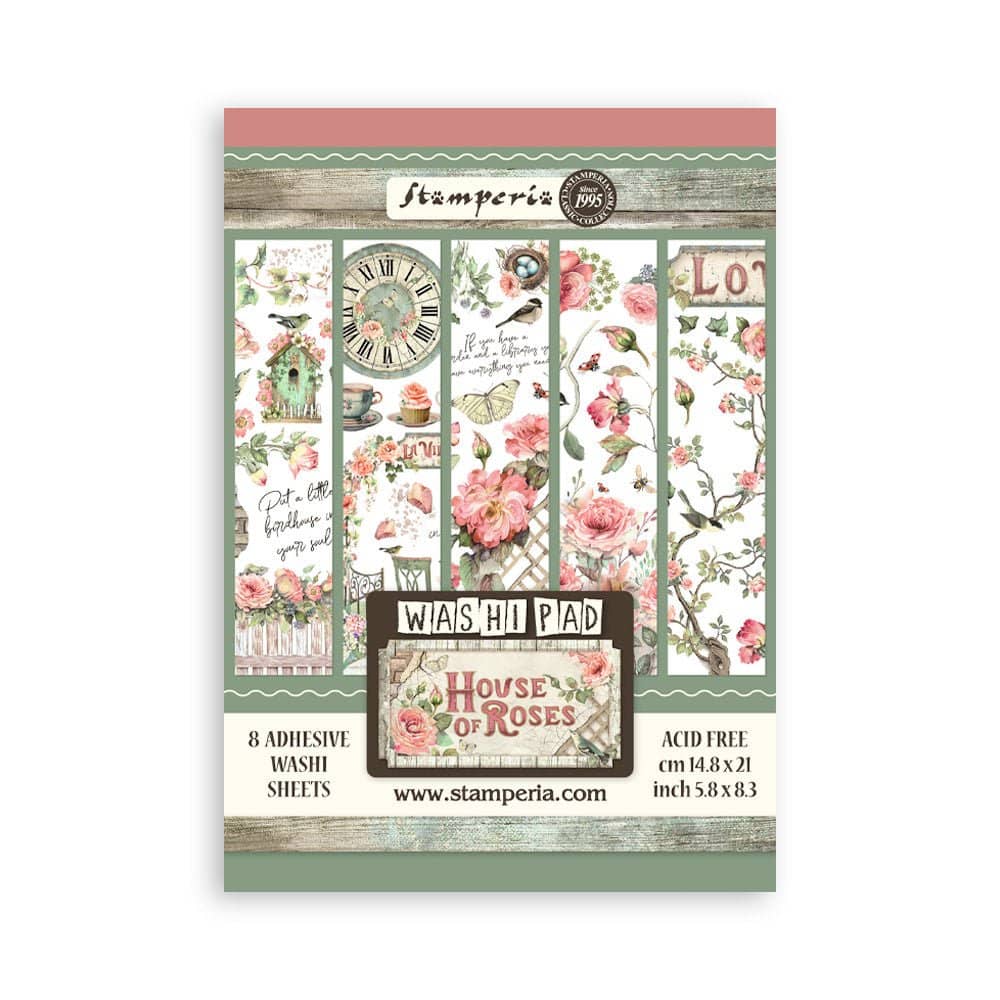 Washi pad - House of Roses - 1 - Stamperia - Tidformera