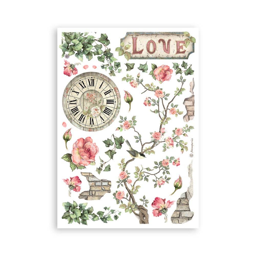 Washi pad - House of Roses - 7 - Stamperia - Tidformera