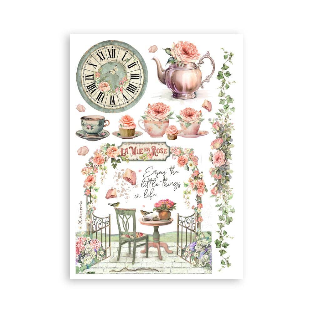 Washi pad - House of Roses - 3 - Stamperia - Tidformera