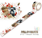 Washi tape #105 Autour de Mwa - Bouquet Calling -Dekorationstejp med svart gammaldags telefon och beiga och röda blommor Aall & Create - Tidformera