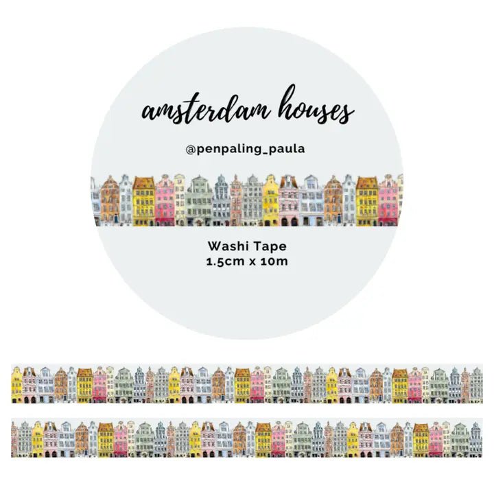 Washi tape 15 mm - Penpaling Paula - Amsterdam Houses - 1 - Penpaling Paula - Tidformera