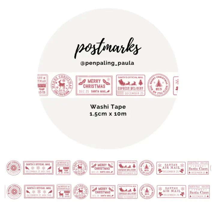 Washi tape 15 mm - Penpaling Paula - Postmarks - 1 - Penpaling Paula - Tidformera
