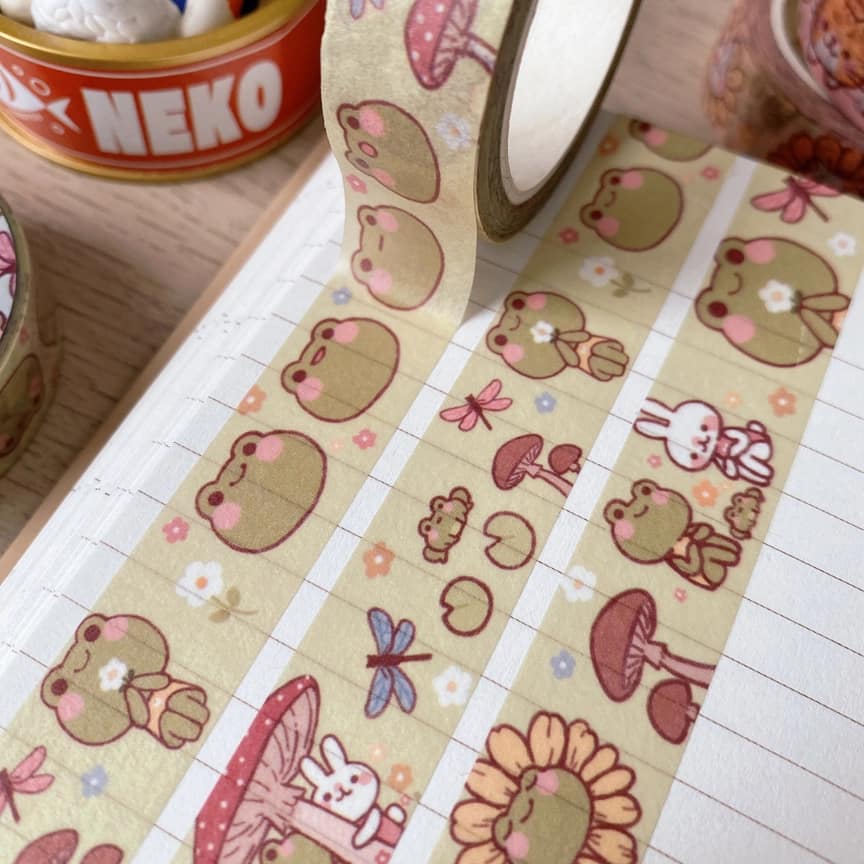 Washi tape 23 Frog friends - 2 - Cherry Rabbit - Tidformera