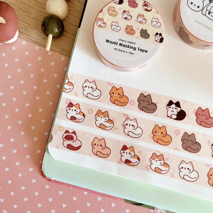 Washi tape 39 Cat loafs - 3 - Cherry Rabbit - Tidformera