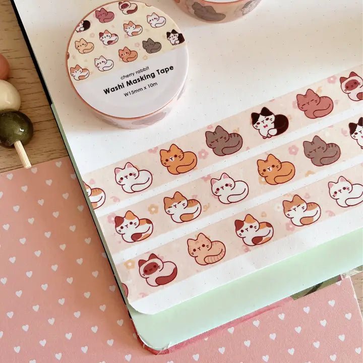 Washi tape 39 Cat loafs - 2 - Cherry Rabbit - Tidformera