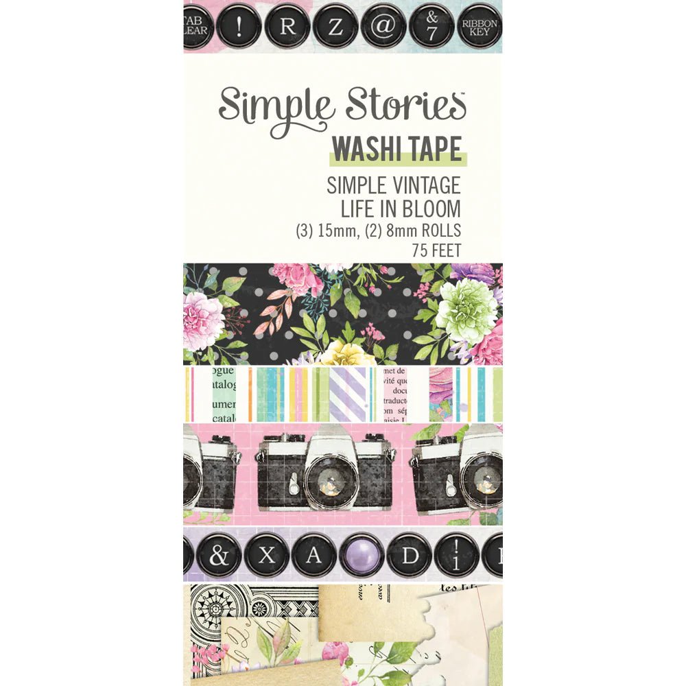 Washi Tape 5 - pack - Simple Vintage Life in bloom - 2 - Simple Stories - Tidformera