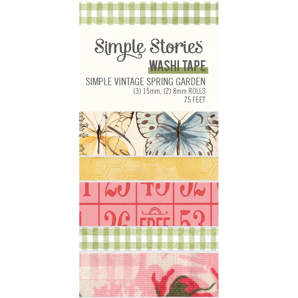 Washi Tape 5 - pack - Simple Vintage Spring garden - 2 - Simple Stories - Tidformera