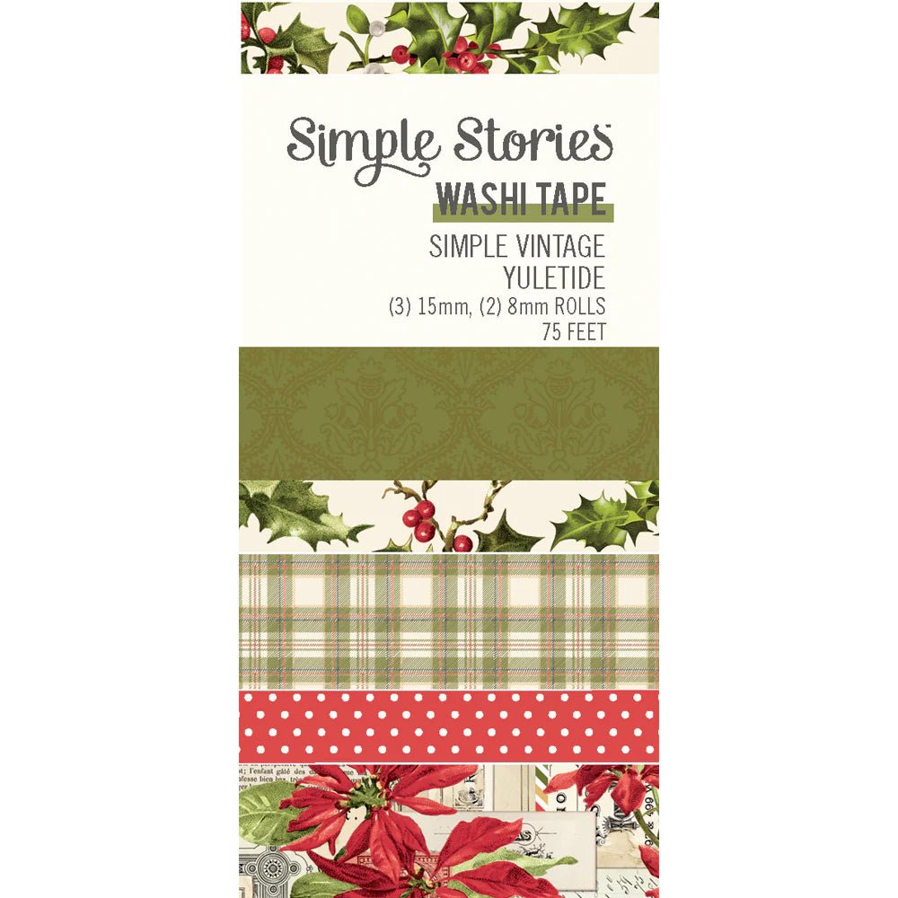 Washi Tape 5 - pack - Simple Vintage Yuletide - 1 - Simple Stories - Tidformera