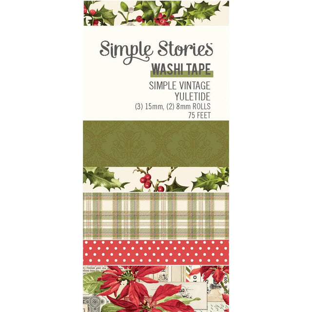 Washi Tape 5 - pack - Simple Vintage Yuletide - 1 - Simple Stories - Tidformera
