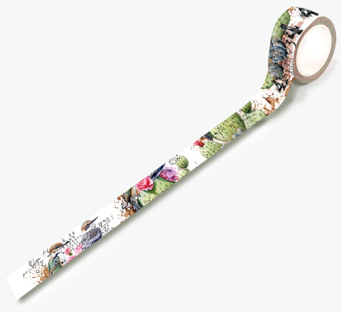 Washi tape #69 Bipasha BK - Prickly Blooms - 2 - Aall & Create - Tidformera