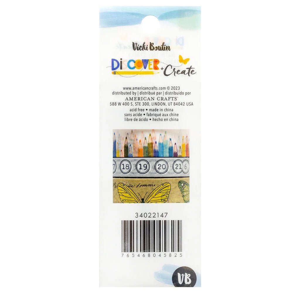 Washi tape 8 - pack Vicki Boutin - Discover create - 3 - American Crafts - Tidformera