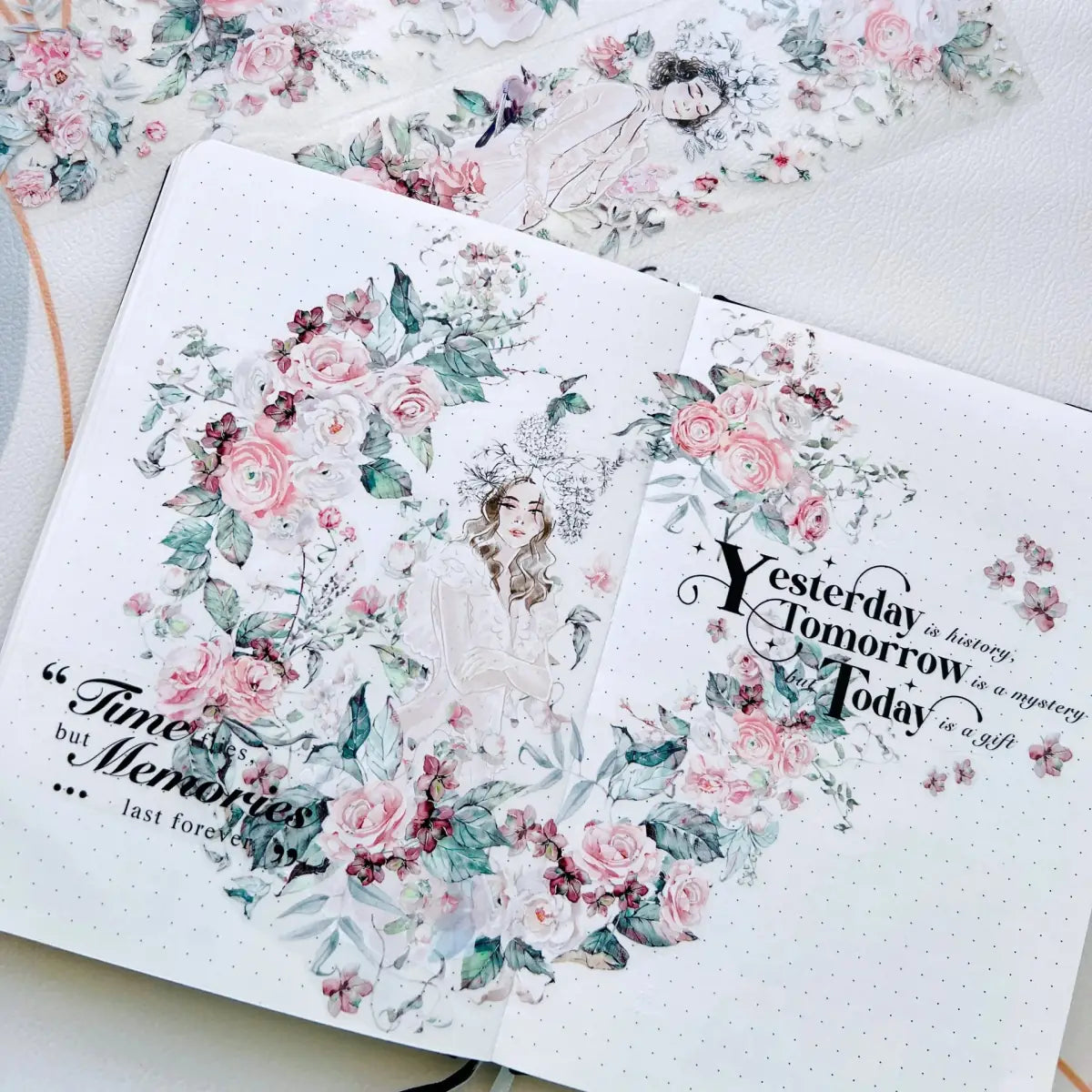 Washi tape Blossom Ephemera Wide - 60 mm - 5 - Washi Tape Shop - Tidformera