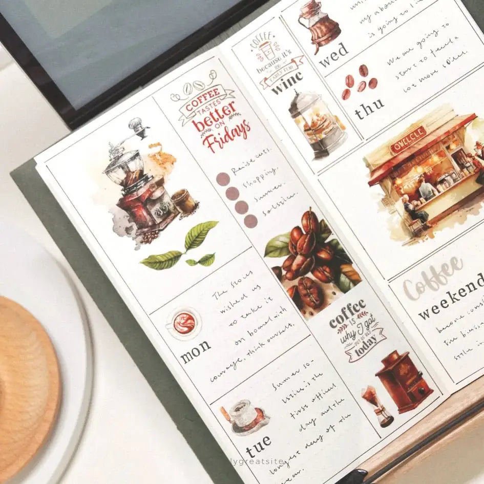 Washi tape Caffeine Canvas Wide - 60 mm - 5 - Washi Tape Shop - Tidformera