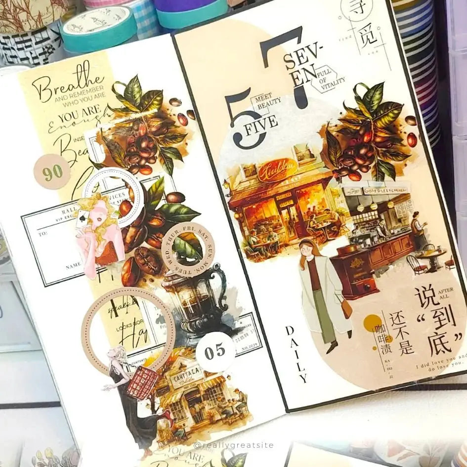 Washi tape Caffeine Canvas Wide - 60 mm - 4 - Washi Tape Shop - Tidformera