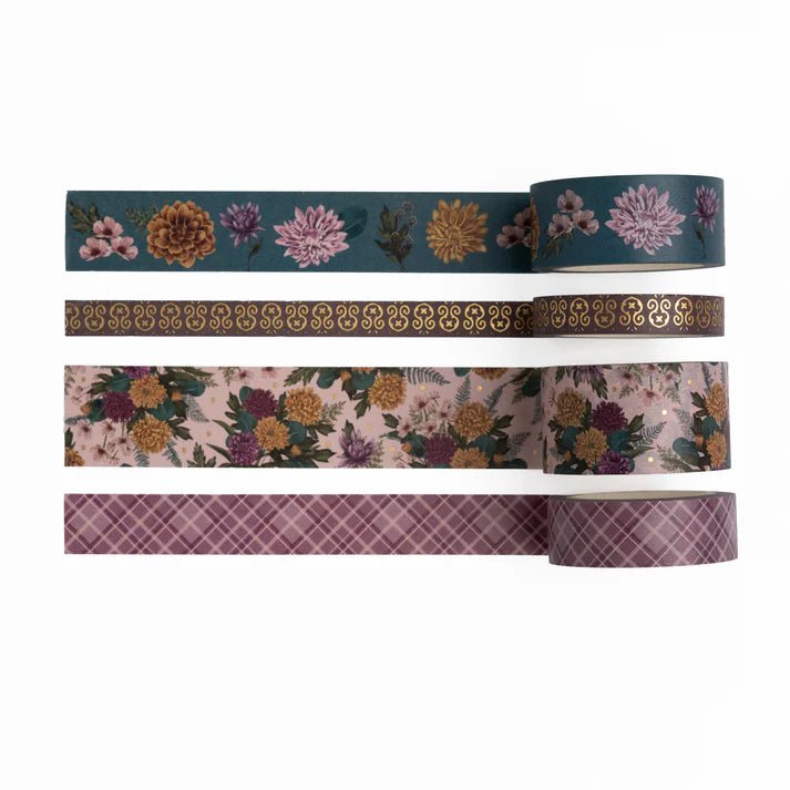 Washi tape - Chrysanthemum - 4 - pack - 1 - Archer & Olive - Tidformera