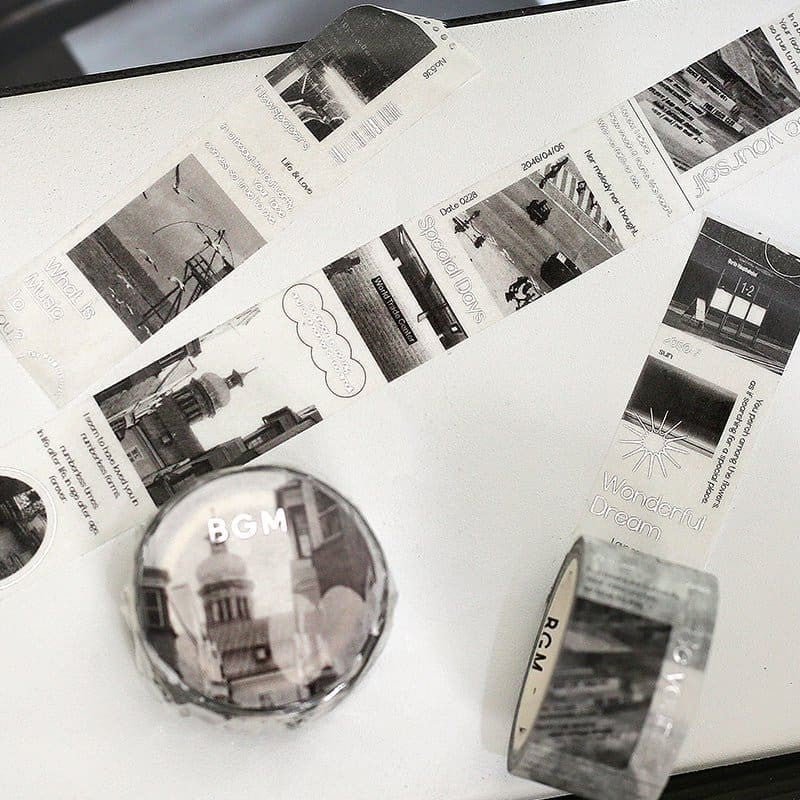 Washi tape Color city - Grey - 3 - BGM - Tidformera