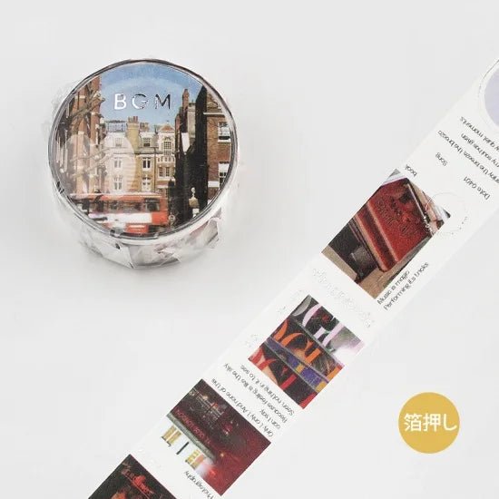 Dekorationstejp med röda foton.
Washi tape Color city - Red från BGM - Tidformera