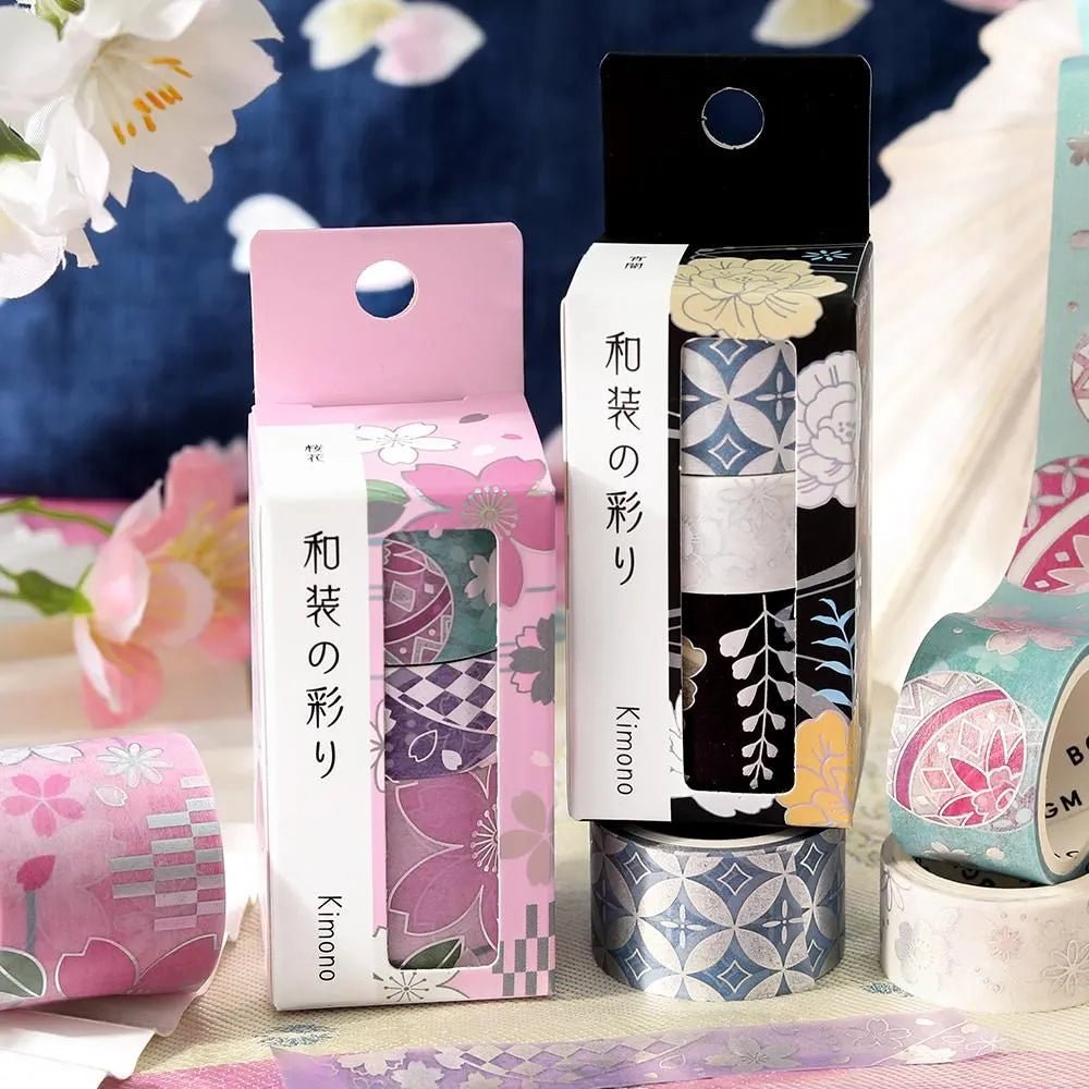 Washi tape Color of japanese clothing 3 - pack - Cherry Blossoms - 5 - BGM - Tidformera