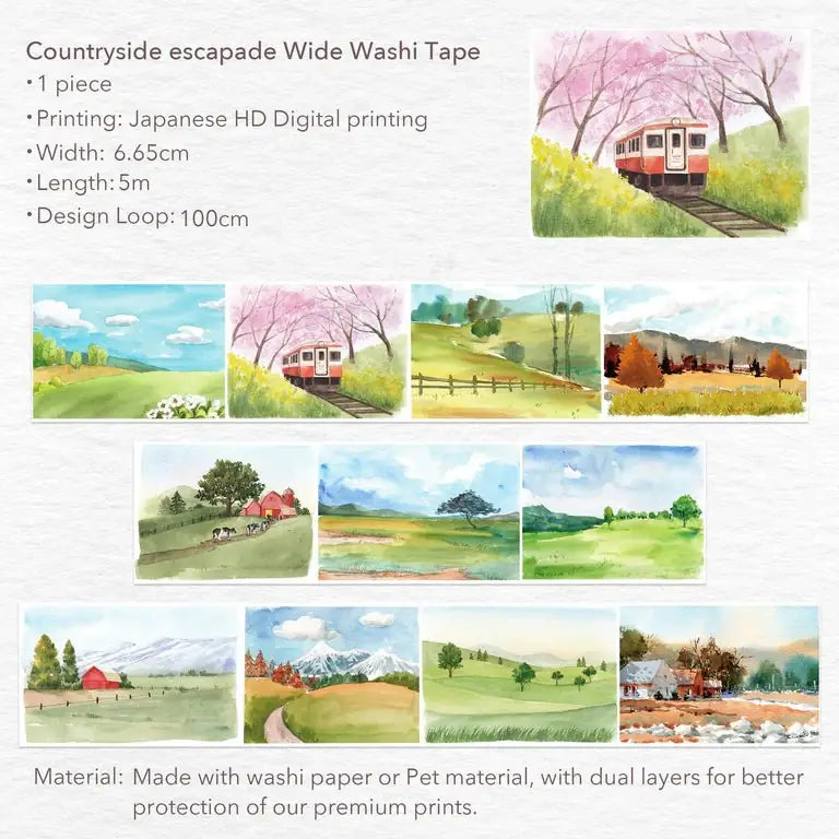 Washi tape Countryside Escapade - 66,5 mm - 7 - Washi Tape Shop - Tidformera