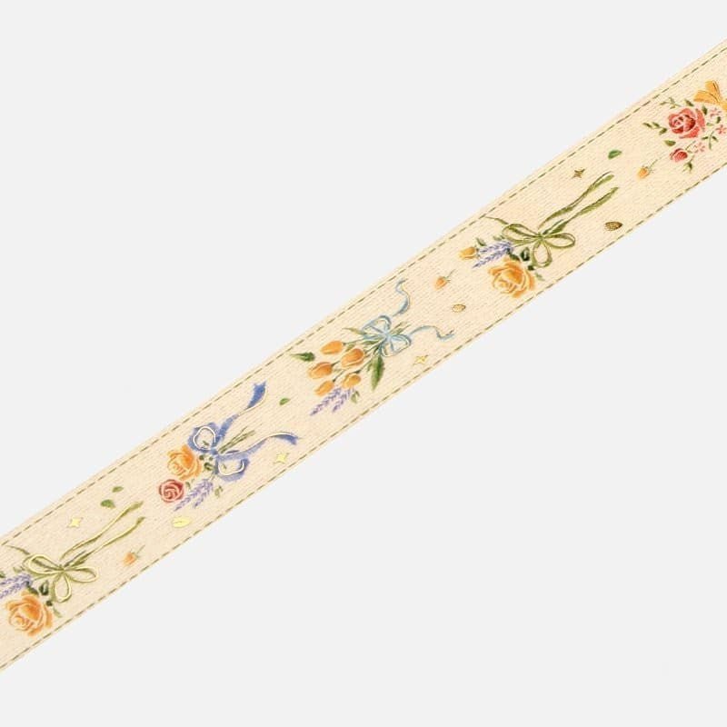 Washi Tape Embroidered Ribbon - Bouquet Foil - 2 - BGM - Tidformera