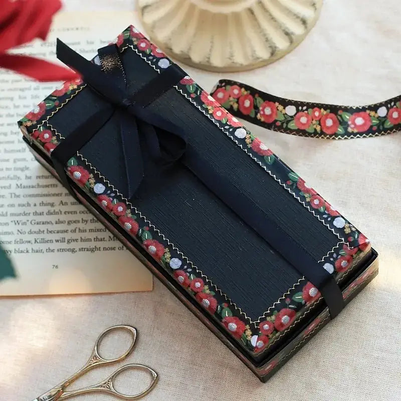 Washi Tape Embroidered Ribbon - Camellia - 3 - BGM - Tidformera
