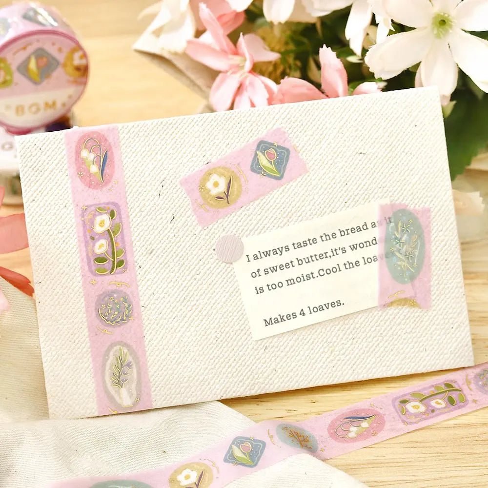 Washi Tape Flower brooch - 3 - BGM - Tidformera