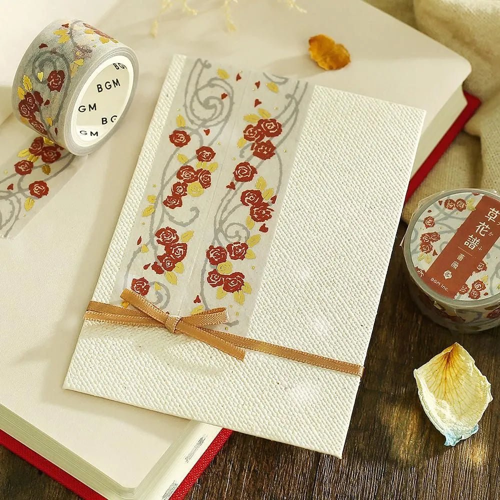 Washi Tape Flower & Grass Album Rose - 2 - BGM - Tidformera