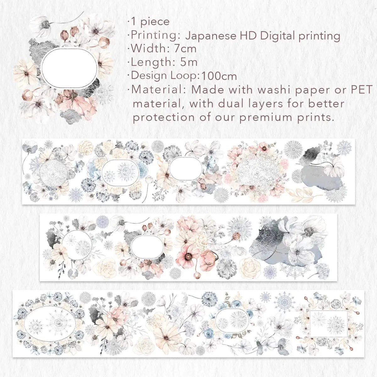 Washi tape Glacial Wide - 70 mm - 9 - Washi Tape Shop - Tidformera