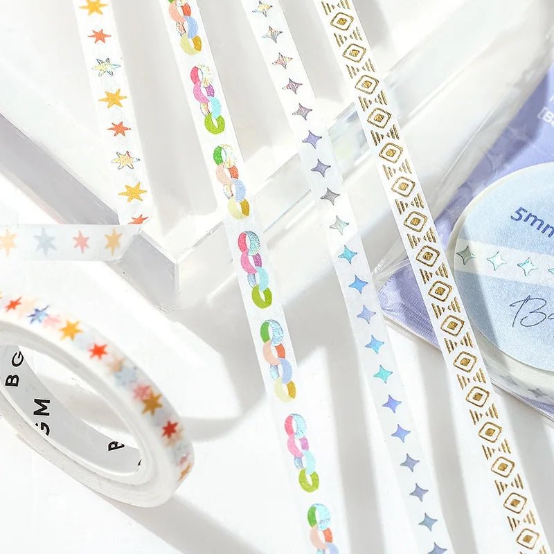 Washi Tape Gold Basic Mystery pattern - 5 mm - 3 - BGM - Tidformera