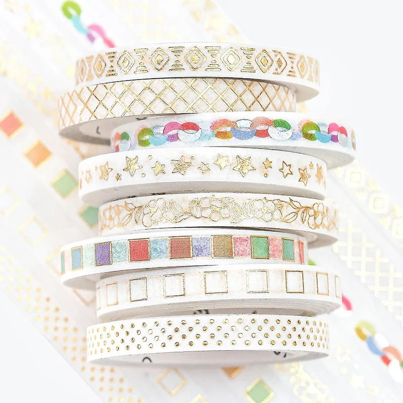 Washi Tape Gold Basic Waffle - 5 mm - 3 - BGM - Tidformera