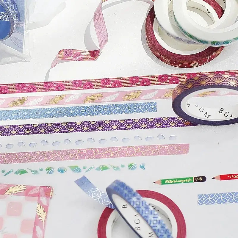 Washi Tape Gold Feather - 5 mm - 4 - BGM - Tidformera