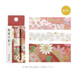 Förpackning med 3 rullar dekorationstejp i rött och rosa kimonomönster med blommor. Washi tape Japanese kimono 3-pack - Benihana från BGM - Tidformera