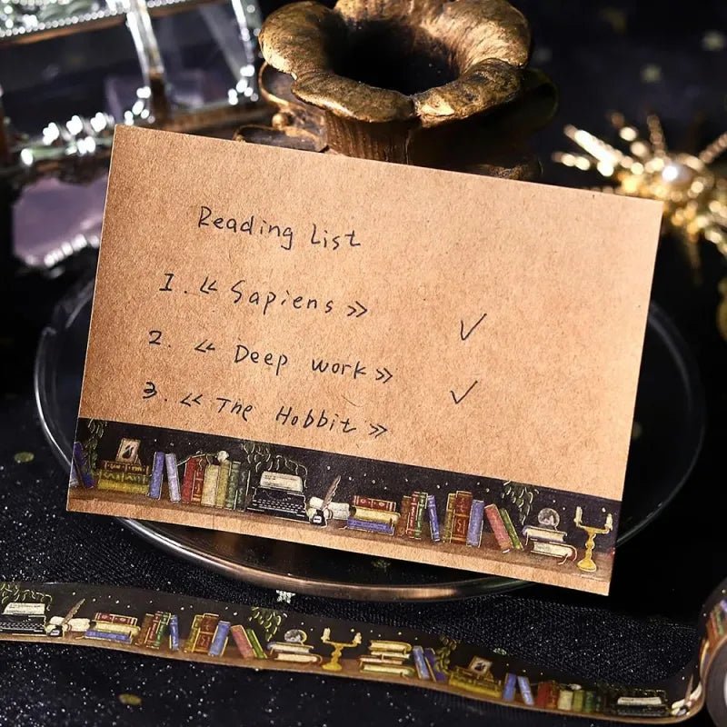 Washi Tape Late Night Bookshelf - 4 - BGM - Tidformera