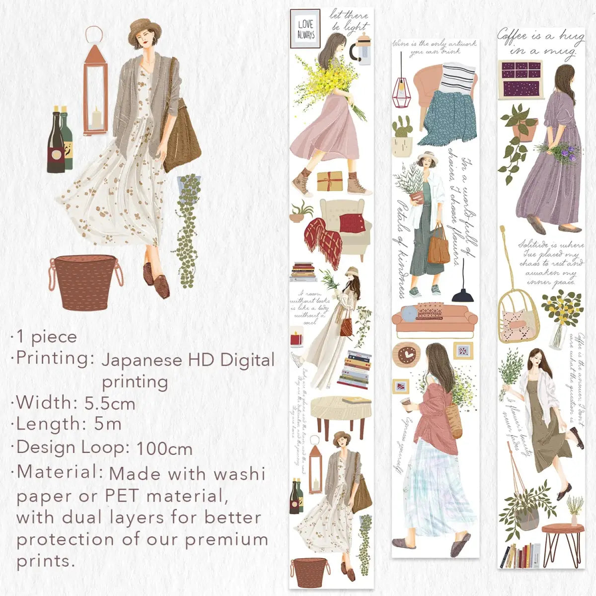 Washi tape Lisbon's Poetic Corners Wide - 55 mm - 9 - Washi Tape Shop - Tidformera