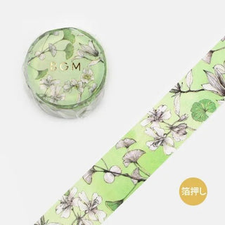 Ljusgrön dekorationstejp med blommor. Washi tape Margin - Green frÄn BGM - Tidformera