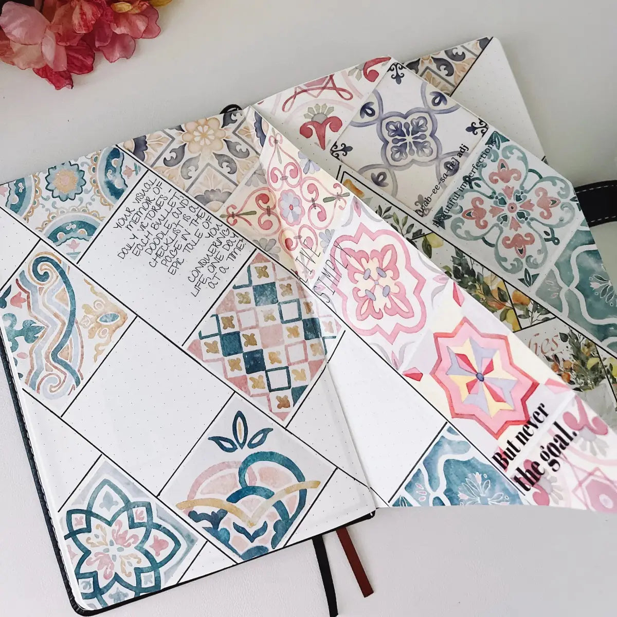 Washi tape Mediterranean Tiles - 60 mm - 3 - Washi Tape Shop - Tidformera