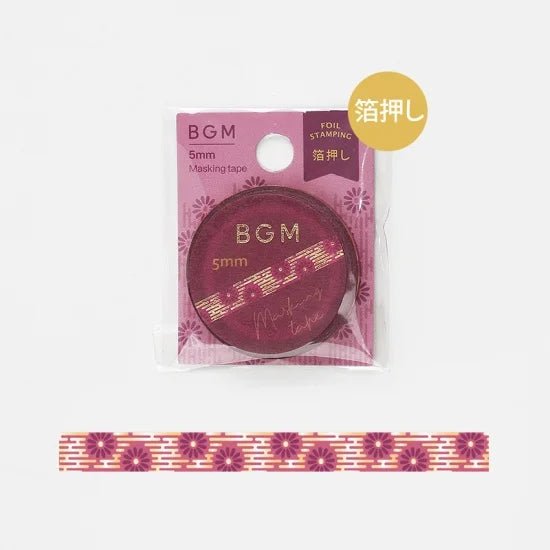 Washi Tape Pattern Chrysanthemum - 5 mm - 4 - BGM - Tidformera