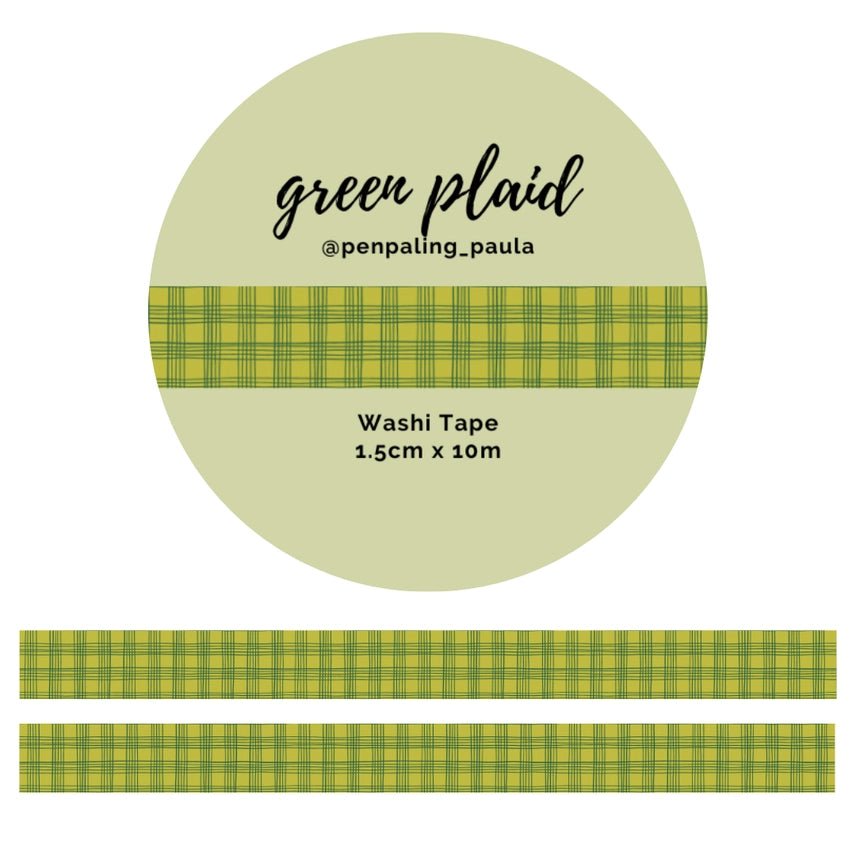 Washi tape - Penpaling Paula 15 mm - Green Plaid - 1 - Penpaling Paula - Tidformera