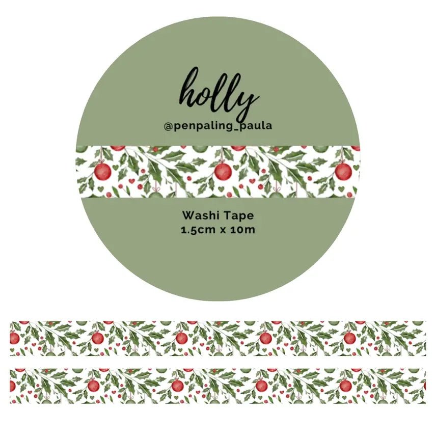 Washi tape - Penpaling Paula 15 mm - Holly - 1 - Penpaling Paula - Tidformera