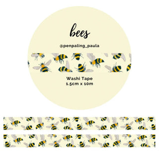 Washi tape - Penpaling Paula - Bees 15 mm - 1 - Penpaling Paula - Tidformera