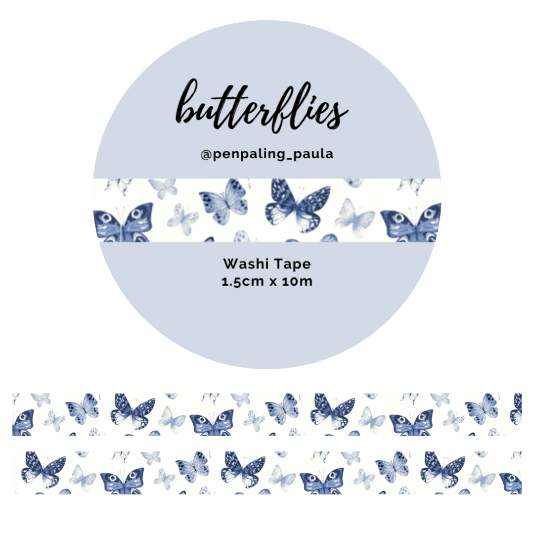 Washi tape - Penpaling Paula - Butterflies 15 mm - 1 - Penpaling Paula - Tidformera