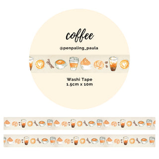 Washi tape - Penpaling Paula - Coffee 15 mm - 1 - Penpaling Paula - Tidformera